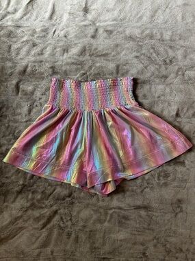 TCEC Iridescent Rainbow High Waist Shorts